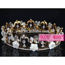 hair jewelry hot sale wholesale costume rhinestone metal tiara